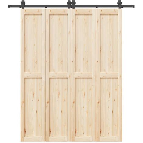 Kit de herrajes para puertas correderas acero negro 200 cm