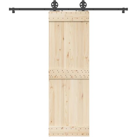 Kit de herrajes para puertas correderas acero negro 200 cm