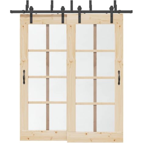 Kit de herrajes para puertas correderas acero negro 200 cm vidaXL