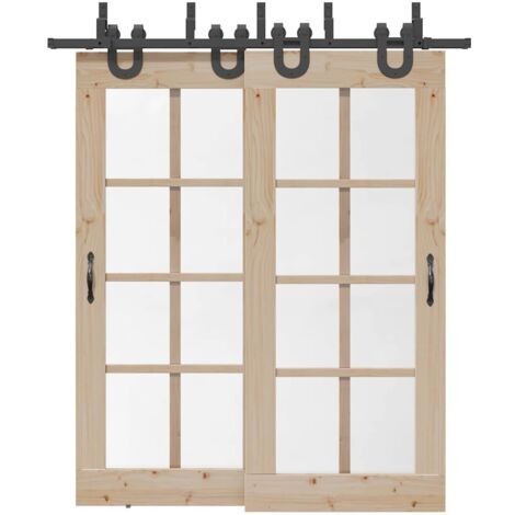Kit de herrajes para puertas correderas acero negro 200 cm vidaXL