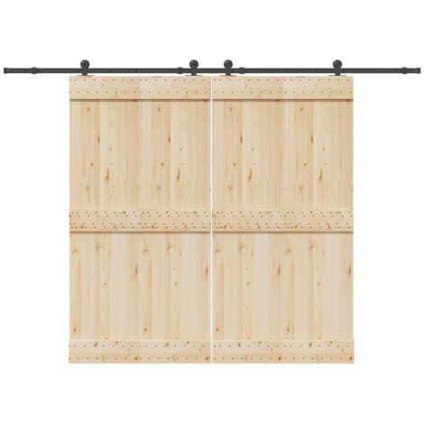 Kit de herrajes para puertas correderas acero negro 305 cm vidaXL