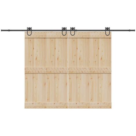Kit de herrajes para puertas correderas acero negro 366 cm vidaXL