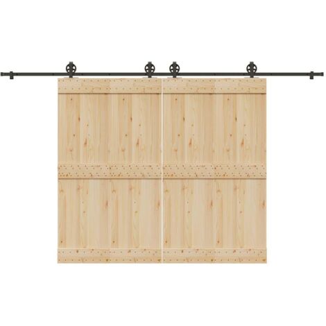 Kit de herrajes para puertas correderas acero negro 366 cm vidaXL