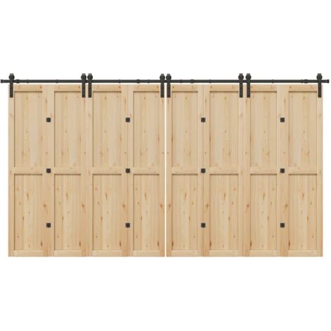 Kit de herrajes para puertas correderas acero negro 400 cm