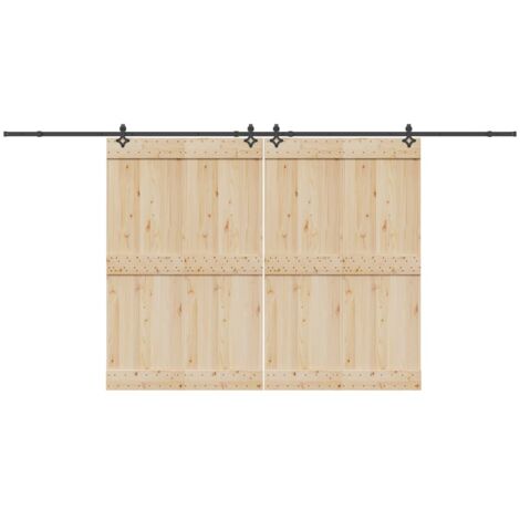 Kit de herrajes para puertas correderas acero negro 427 cm