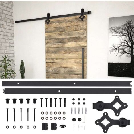 Kit de herrajes para puertas correderas SKIEN acero negro 183cm