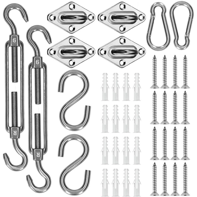 

Kit de herrajes para velas de sombra, triangulo cuadrado, rectangulo, herramienta de instalacion de velas de proteccion solar para trabajo pesado