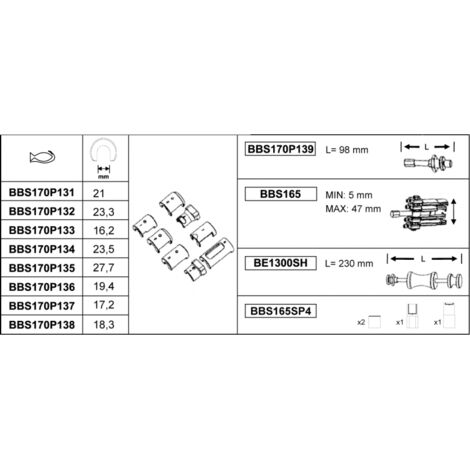 Kit de herramientas Bahco pushing spindle maletín moldeado extractor universal