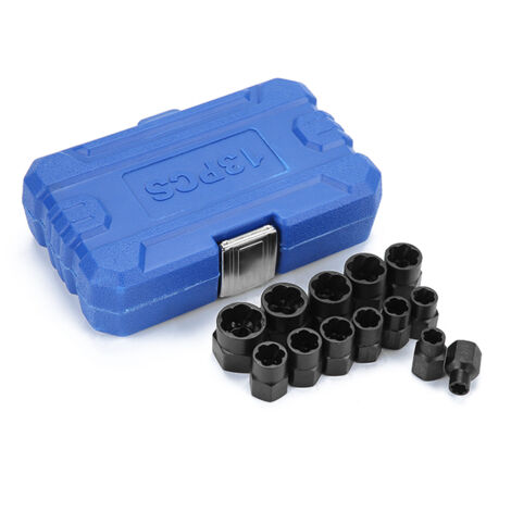 Kit de herramientas de 13 piezas para extraer pernos, tuercas y tornillos dañados. Incluye una llave de tubo para extraer pernos, tuercas y tornillos dañados.