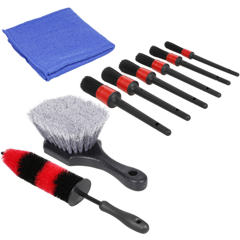 

Kit de herramientas de limpieza de coche de 8 piezas, cepillo para ruedas y neumaticos, kit de detalles de coche, herramientas de lavado de coche con