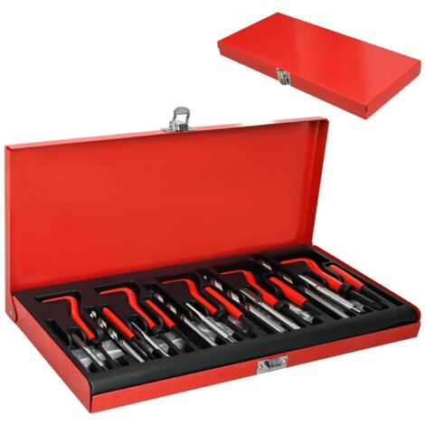 Kit de herramientas de reparación de roscas de 131 piezas para taladros, manguitos roscados M5, M6, M8, M10, M12