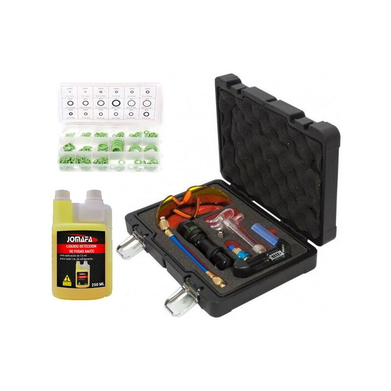 

Kit de herramientas Deteccion de fugas de sistema de aire acondicionado ACC + L'quido detector + juntas t—ricas 225 piezas