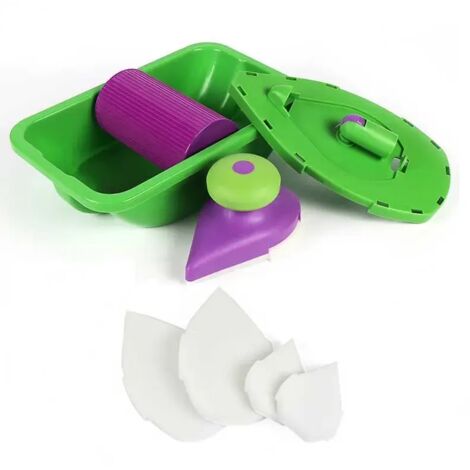 Kit de herramientas manuales para bricolaje: bandeja para rodillo de pintura, pincel y herramientas para decorar paredes.