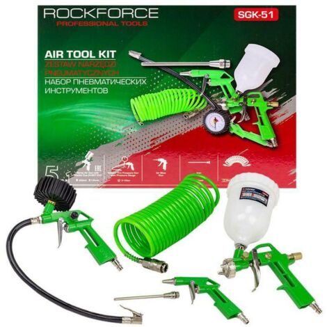 KIT DE HERRAMIENTAS NEUM脕TICAS ROCKFORCE 5 PIEZAS