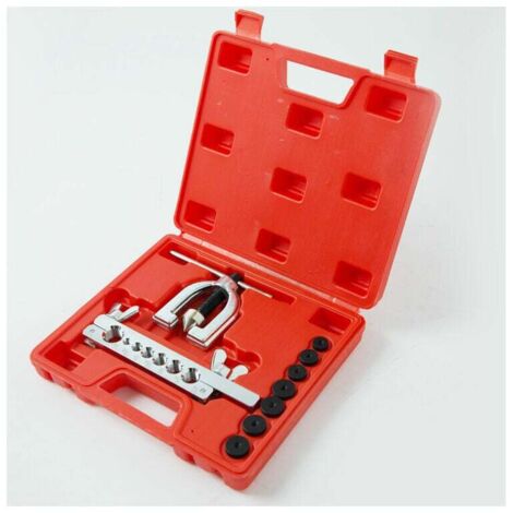 Kit de herramientas para engarzar tubos de aluminio y cobre, herramienta de abocardado para collares de 45° y 7 matrices