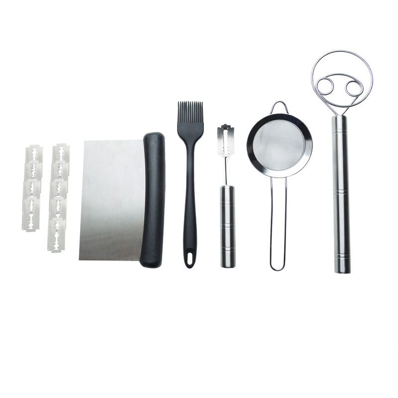 

Happyshopping - Kit de herramientas para hacer pan, de acero inoxidable, batidor de masa danesa, para pan, cuchilla de repuesto, raspador de malla,