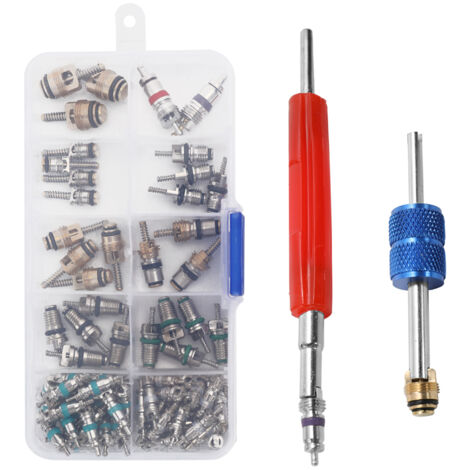 Kit de herramientas para la reparación y desmontaje de válvulas de aire acondicionado para automóviles: sellado preciso, reemplazo, mantenimiento, protección contra la corrosión y la presión.