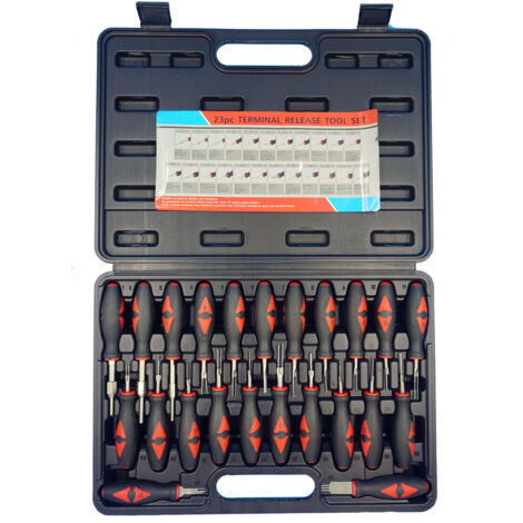Kit de herramientas para reparación de automóviles ZX001 (23 piezas) para desbloquear conectores y extraer terminales eléctricos.