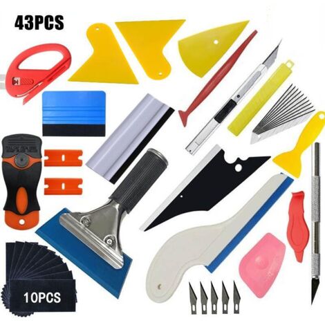 Kit de herramientas para tintar lunas de coche, juego de 43 piezas para instalar láminas protectoras para ventanas de coche, espátula, espátula para láminas de coche.