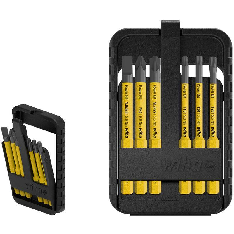 

Juego de cuchillas intercambiables Power slimBit eléctrico ranura de 6 piezas / PH / (+/- SL / PZD) Torx®WIHA