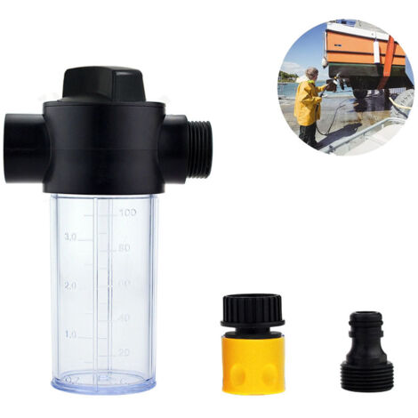 Kit de hidrolavadora, conector de espuma transparente ABS, conecta manguera de jardín, boquilla y cepillo de motor