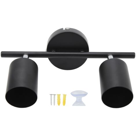 Kit de iluminación LED de riel de 2 puntos con riel de techo giratorio de 90° y 30,5 cm, base GU10.