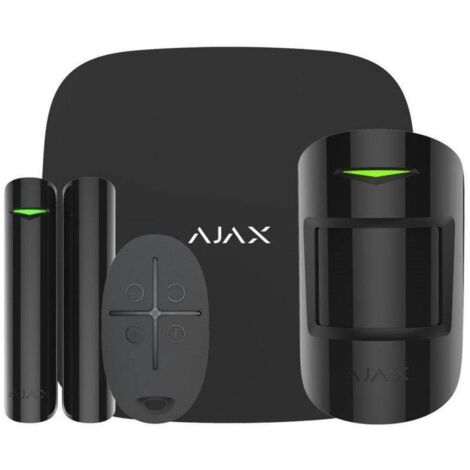 Kit de inicio Ajax Security negro con detector de movimiento PIR
