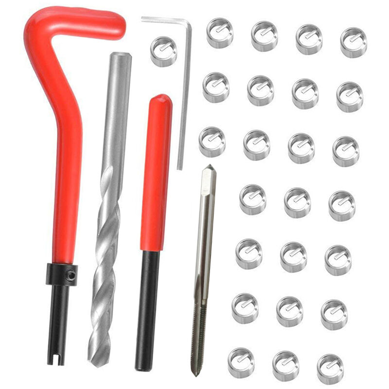 

30pcs Metricas de reparacion de roscas de insercion Kit M3 M4 M7 M9 M11 Helicoil de Vehiculo bobina herramienta M4 * 0.7, M4x0.7