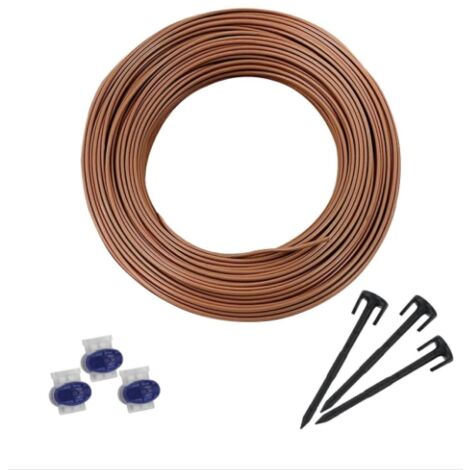 Kit de instalación 150 m de cable 300 clavos 3 conectores para robot cortacésped AMBROGIO