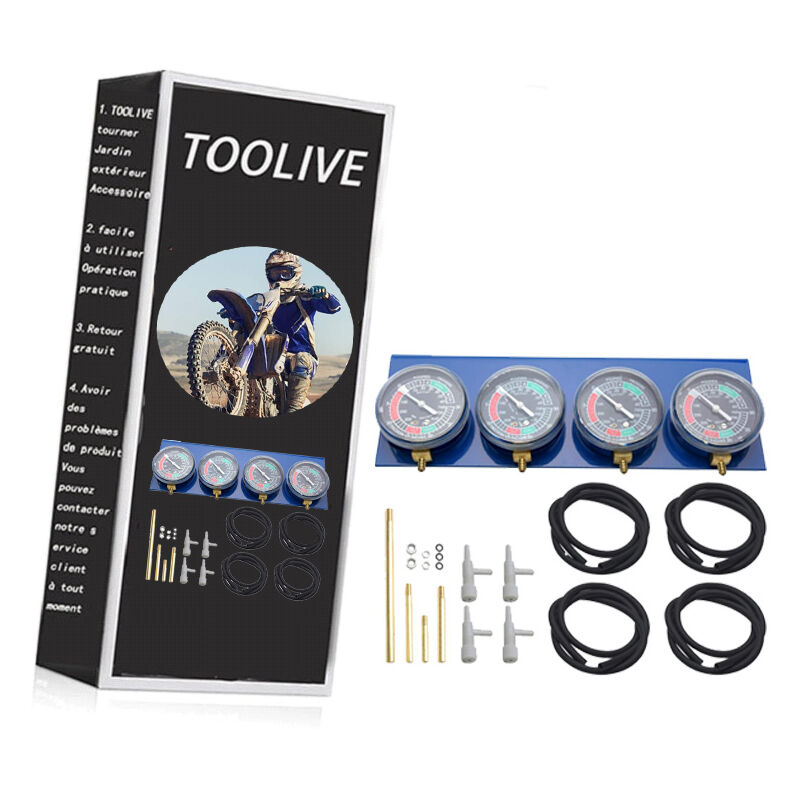 Toolive - Carburateur Kit de jauge à Vide Accessoire de Moto avec Tuyau, Équilibreur de jauge de Vide de Moto, Synchroniseur de carburateur, Moto