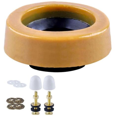 Kit de joint de cire pour toilettes à sortie extérieure - Installation incluse avec boulons de fixation