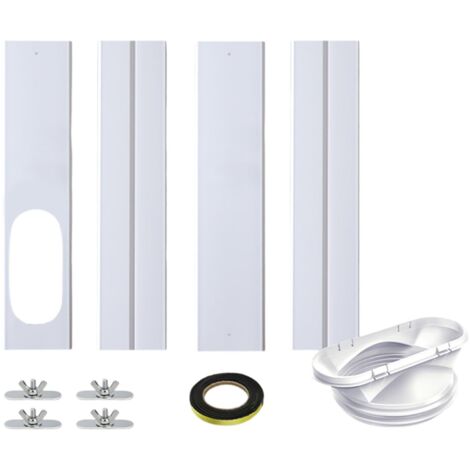 Kit de joint de fenêtre coulissante pour climatiseur mobile avec tuyau d'échappement portable avec tuyau d'échappement de 15 cm de diamètre réglable, longueur maximale jusqu'à 152,4 cm, appareils de
