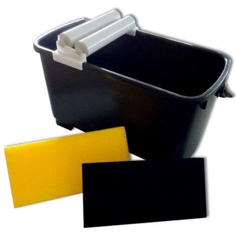 Kit de joints 22 L – Seau noir avec spatules en caoutchouc et éponge – Application précise pour joints – Bac de lavage inclus – Kronen Hansa