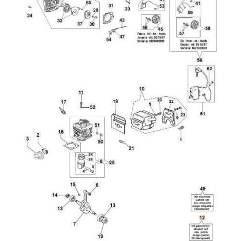 KIT DE JOINTS D'ORIGINE EMAK 50012052B