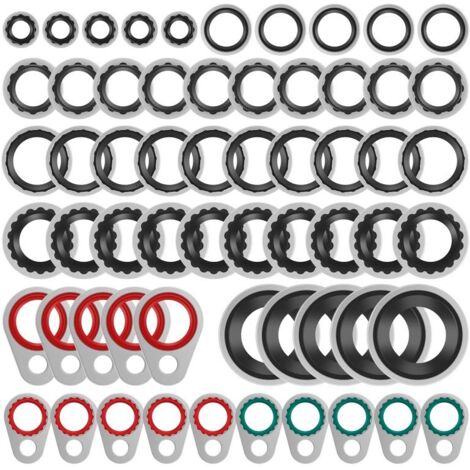 Kit de joints toriques pour climatisation, 60 rondelles d'étanchéité pour le remplacement des joints de climatisation automobile, accessoires auto, kit de joints toriques assortis pour climatisation, 