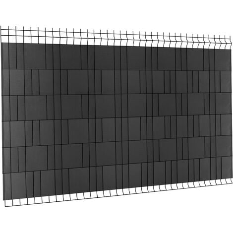 Kit de lamelles occultantes PVC souples gris anthracite horizontales 35 M - Gris