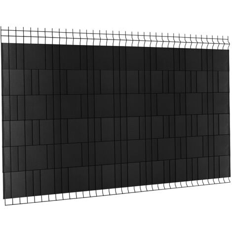 Kit de lamelles occultantes PVC souples noires horizontales 35 M - Noir