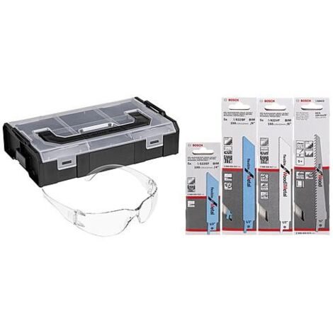 Kit de lames de scie sabre Bosch 20 pièces avec lunettes de protection dans L-Boxx Mini