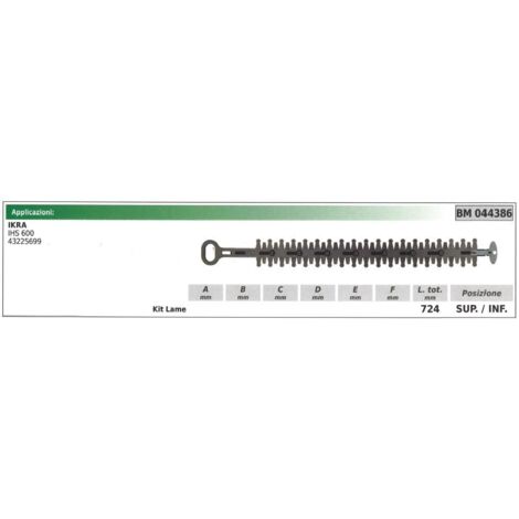 Kit de lames supérieures / inférieures Taille-haie IKRA IHS 600 044386