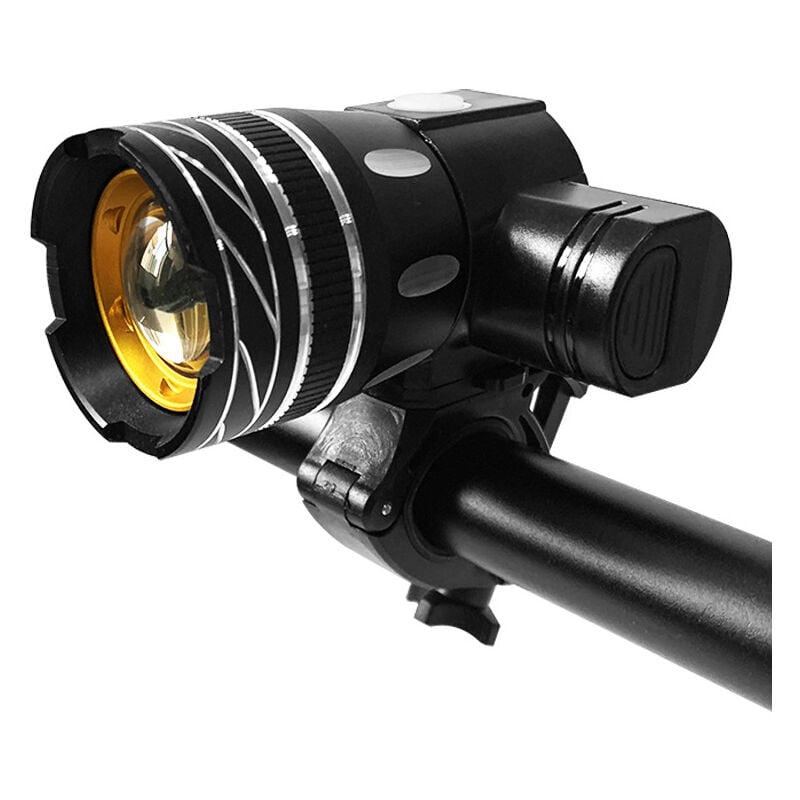 Fei Yu - Kit de lampe de vélo/vélo/lampe led T6 15000lm, lampe frontale/lampe de poche rechargeable usb, lampe de vélo évolutive et étanche