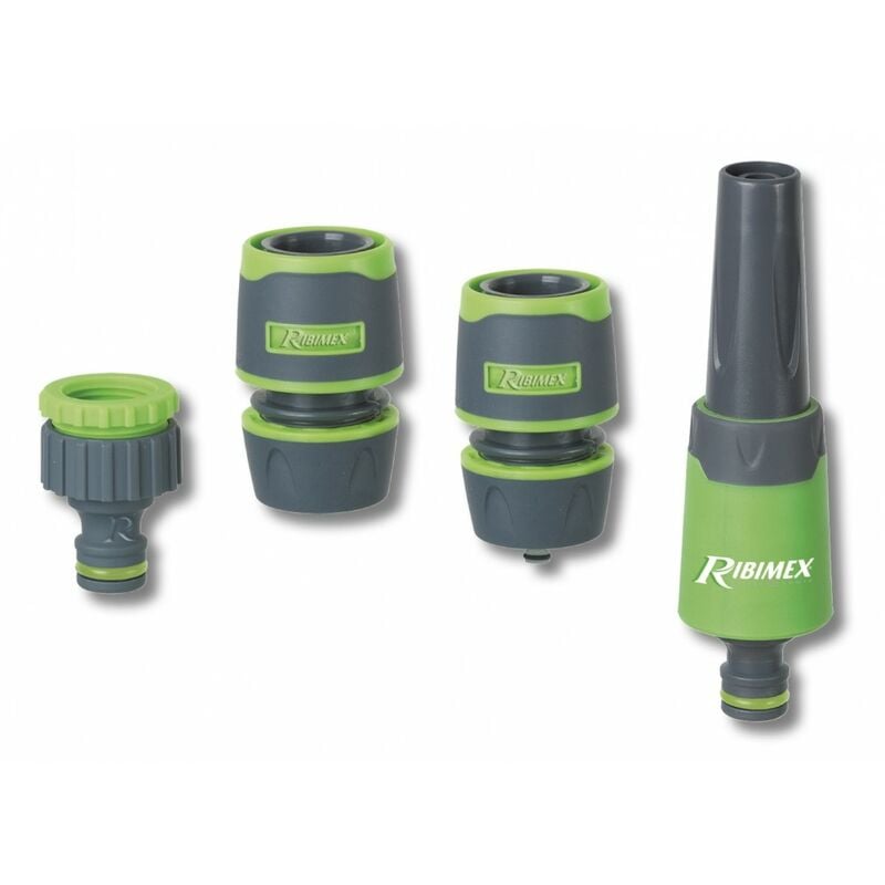 Ribimex - Kit d'arrosage bi-matière Soft-Touch lance, raccord, nez de robinet