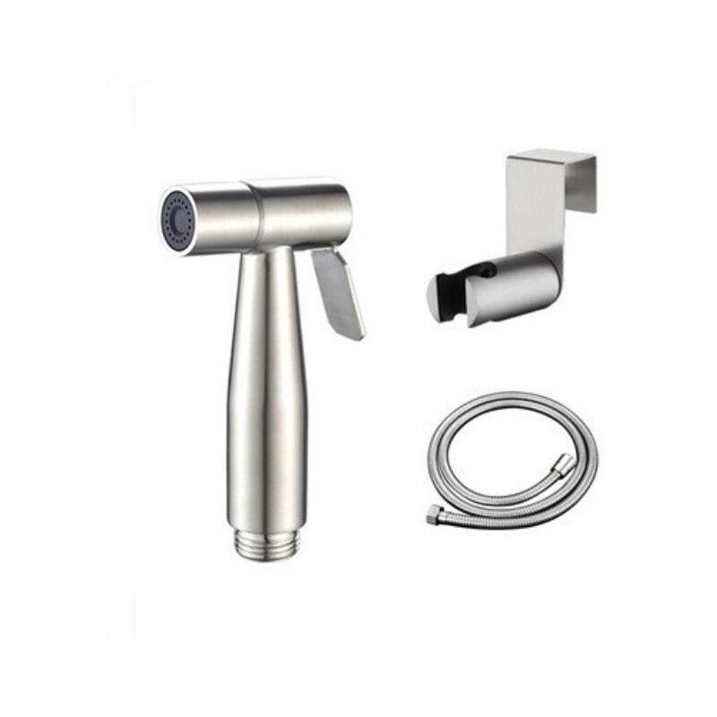 Kit de lance wc en acier inoxydable 304 sans perforation Buse d'appoint Chasse d'eau wc - 1 buse + 1 siège suspendu + 1 tuyau de 1,5m