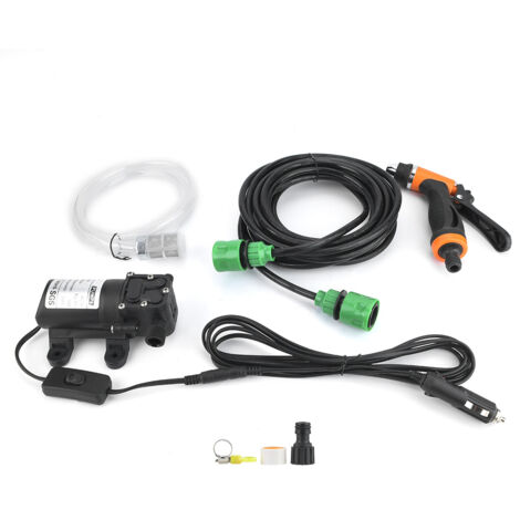 Kit de lavage de pistolet de nettoyage de pompe de lavage de voiture électrique 12V avec connecteur de mamelon