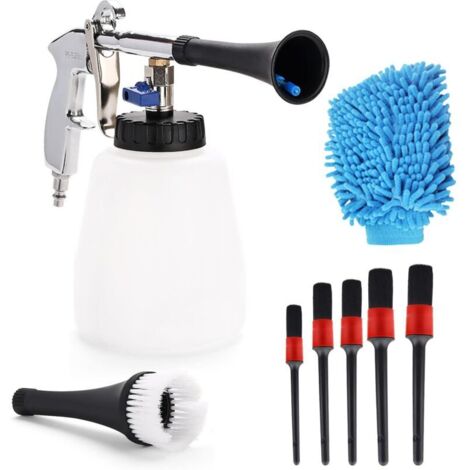 Kit de Lavage, Pistolet de Nettoyage de Voiture Intérieur pour 69,2 Bar Air Comprimé, Pistolet de Pulvérisation Entretien Intérieur pour Auto Entretien Voiture avec Brosse Nettoyage Voiture