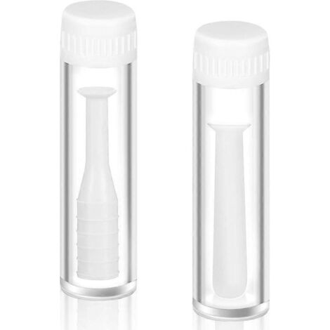 Kit de lentilles de contact en silicone 5 pièces - Outil d'insertion et de retrait pour lentilles rigides/souples avec étui (blanc)