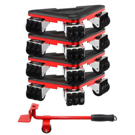 Kit De Levage Pour Meubles - Roulettes De Levage À Levier - Charge Maximale 225 Kg - Pour Canapés Réfrigérateurs Machines À Laver - Lot De 4