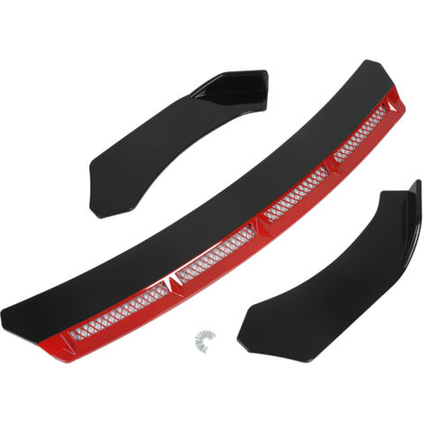 Kit de lèvre de pare-choc avant universel, 3 pièces, aileron de Modification de voiture pour Automobile rouge