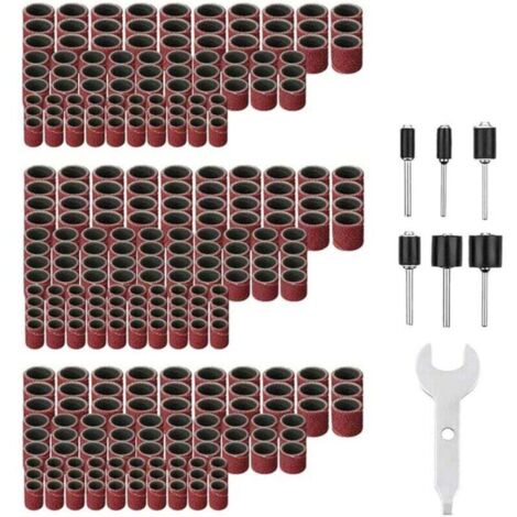 Kit de lijado de tambor KZQ de 307 piezas, grano 80, grano 120, grano 240, funda de tambor para taladro de uñas, accesorios para herramientas rotativas