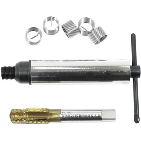 Kit de lime hélicoïdale avec outil de pose de filets pour bougies d'allumage de 10 mm pour les réparations de tondeuses à gazon, débroussailleuses et tronçonneuses