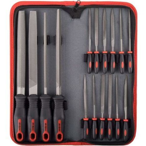 Kit de limes haute spécification, 16 limes en acier au carbone, lime 200 mm, demi-ronde, ronde, lime triangulaire, 8 limes aiguilles pour bois, métal, écaillage et fixation en céramique